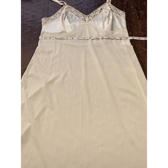 Vintage Satin/Nylon ? Ivory Slip Nightgown Lingerie Small/ Medium Women’s C3 - Picture 7 of 9